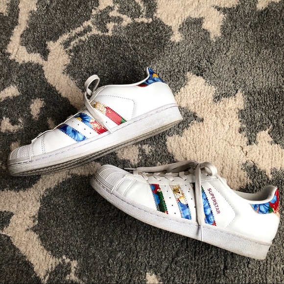 adidas superstar floral stripes